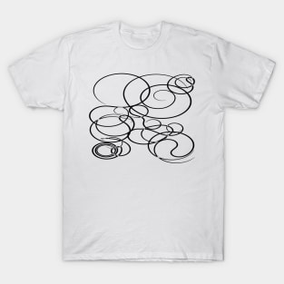 Abstract Pattern Lines Black T-Shirt